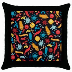 Worm Insect Bacteria Monster Throw Pillow Case (black)