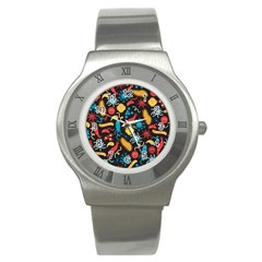 Worm Insect Bacteria Monster Stainless Steel Watch