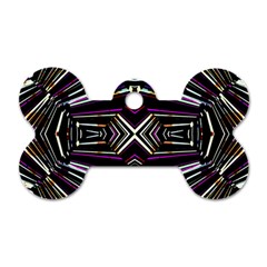 Dark Ethnic Sharp Bold Pattern Dog Tag Bone (one Side) by dflcprints