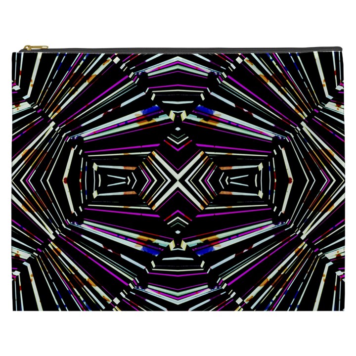 Dark Ethnic Sharp Bold Pattern Cosmetic Bag (XXXL) 