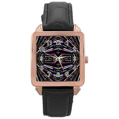 Dark Ethnic Sharp Bold Pattern Rose Gold Leather Watch  by dflcprints