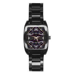 Dark Ethnic Sharp Bold Pattern Stainless Steel Barrel Watch by dflcprints