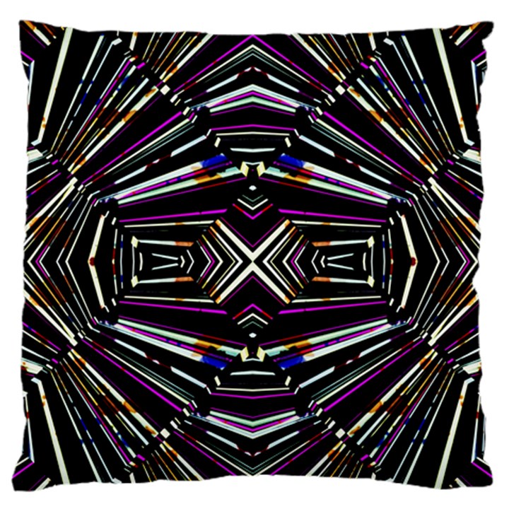 Dark Ethnic Sharp Bold Pattern Large Flano Cushion Case (One Side)