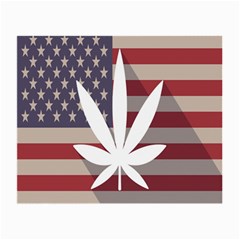 Flag American Star Blue Line White Red Marijuana Leaf Small Glasses Cloth by Mariart