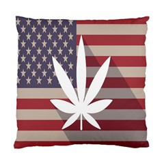 Flag American Star Blue Line White Red Marijuana Leaf Standard Cushion Case (one Side)