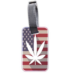 Flag American Star Blue Line White Red Marijuana Leaf Luggage Tags (two Sides)