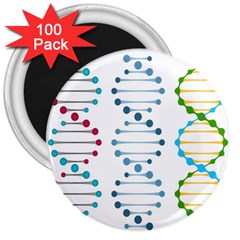 Genetic Dna Blood Flow Cells 3  Magnets (100 Pack)