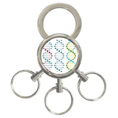 Genetic Dna Blood Flow Cells 3-ring Key Chains