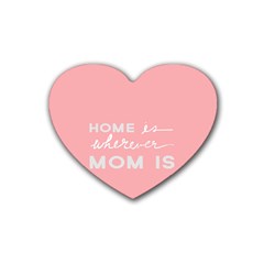 Home Love Mom Sexy Pink Rubber Coaster (Heart) 