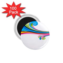 Colored Lines Rainbow 1 75  Magnets (100 Pack) 