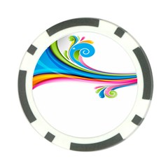 Colored Lines Rainbow Poker Chip Card Guard (10 Pack)