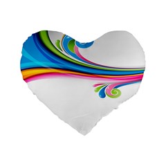 Colored Lines Rainbow Standard 16  Premium Heart Shape Cushions