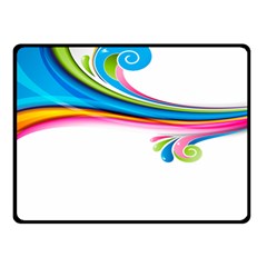 Colored Lines Rainbow Double Sided Fleece Blanket (small)  by Mariart