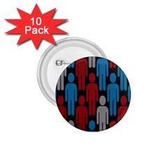 Human Man People Red Blue Grey Black 1 75  Buttons (10 Pack) by Mariart