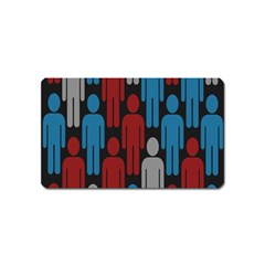 Human Man People Red Blue Grey Black Magnet (name Card) by Mariart