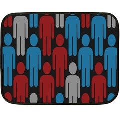 Human Man People Red Blue Grey Black Fleece Blanket (mini) by Mariart