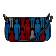 Human Man People Red Blue Grey Black Shoulder Clutch Bags by Mariart