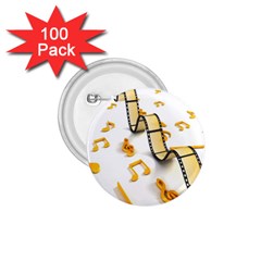 Isolated Three Dimensional Negative Roll Musical Notes Movie 1 75  Buttons (100 Pack)  by Mariart