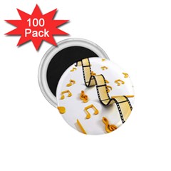 Isolated Three Dimensional Negative Roll Musical Notes Movie 1 75  Magnets (100 Pack) 