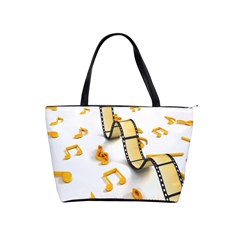 Isolated Three Dimensional Negative Roll Musical Notes Movie Shoulder Handbags by Mariart