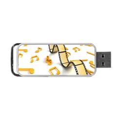 Isolated Three Dimensional Negative Roll Musical Notes Movie Portable Usb Flash (one Side) by Mariart