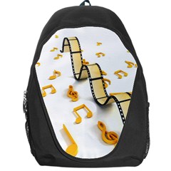 Isolated Three Dimensional Negative Roll Musical Notes Movie Backpack Bag by Mariart