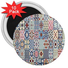 Deco Heritage Mix 3  Magnets (10 Pack)  by Mariart