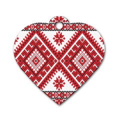 Fabric Aztec Dog Tag Heart (one Side) by Mariart