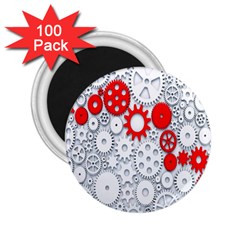 Iron Chain White Red 2 25  Magnets (100 Pack) 