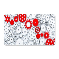 Iron Chain White Red Magnet (Rectangular)