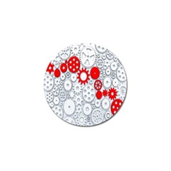 Iron Chain White Red Golf Ball Marker (4 pack)