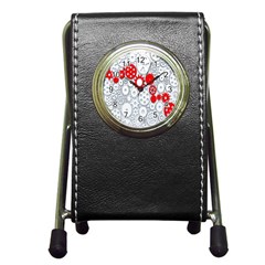 Iron Chain White Red Pen Holder Desk Clocks