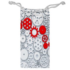 Iron Chain White Red Jewelry Bag by Mariart