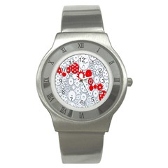 Iron Chain White Red Stainless Steel Watch