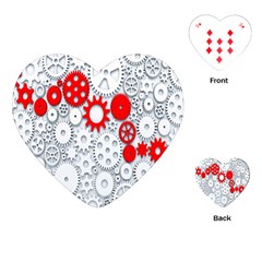 Iron Chain White Red Playing Cards (heart)  by Mariart