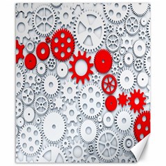 Iron Chain White Red Canvas 8  X 10  by Mariart