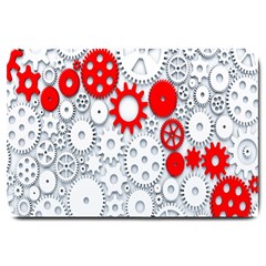 Iron Chain White Red Large Doormat 