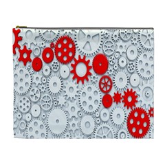 Iron Chain White Red Cosmetic Bag (XL)