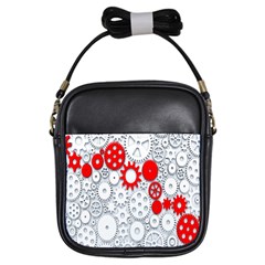 Iron Chain White Red Girls Sling Bags