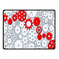 Iron Chain White Red Fleece Blanket (Small)