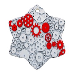 Iron Chain White Red Snowflake Ornament (Two Sides)
