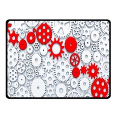 Iron Chain White Red Double Sided Fleece Blanket (Small) 