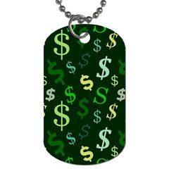 Money Us Dollar Green Dog Tag (two Sides) by Mariart