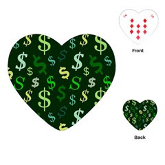 Money Us Dollar Green Playing Cards (heart)  by Mariart