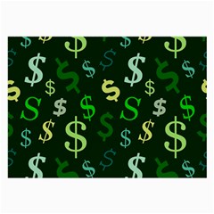 Money Us Dollar Green Large Glasses Cloth (2-side) by Mariart