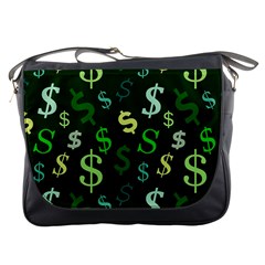 Money Us Dollar Green Messenger Bags by Mariart