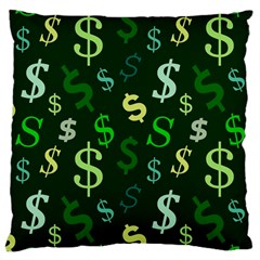Money Us Dollar Green Large Cushion Case (one Side)