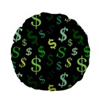 Money Us Dollar Green Standard 15  Premium Round Cushions Front