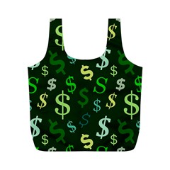 Money Us Dollar Green Full Print Recycle Bags (m)  by Mariart