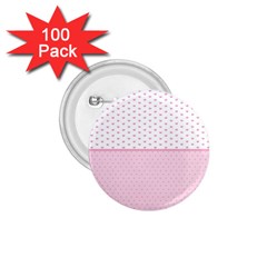 Love Polka Dot White Pink Line 1 75  Buttons (100 Pack) 